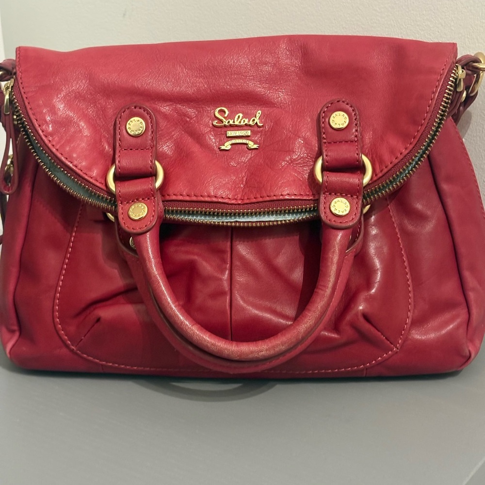 Red Leather Satchel for Women #y2k - Picture 3 of 7